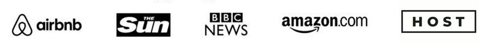 airbnb, The Sun, BBC News, amazon.com, HOST